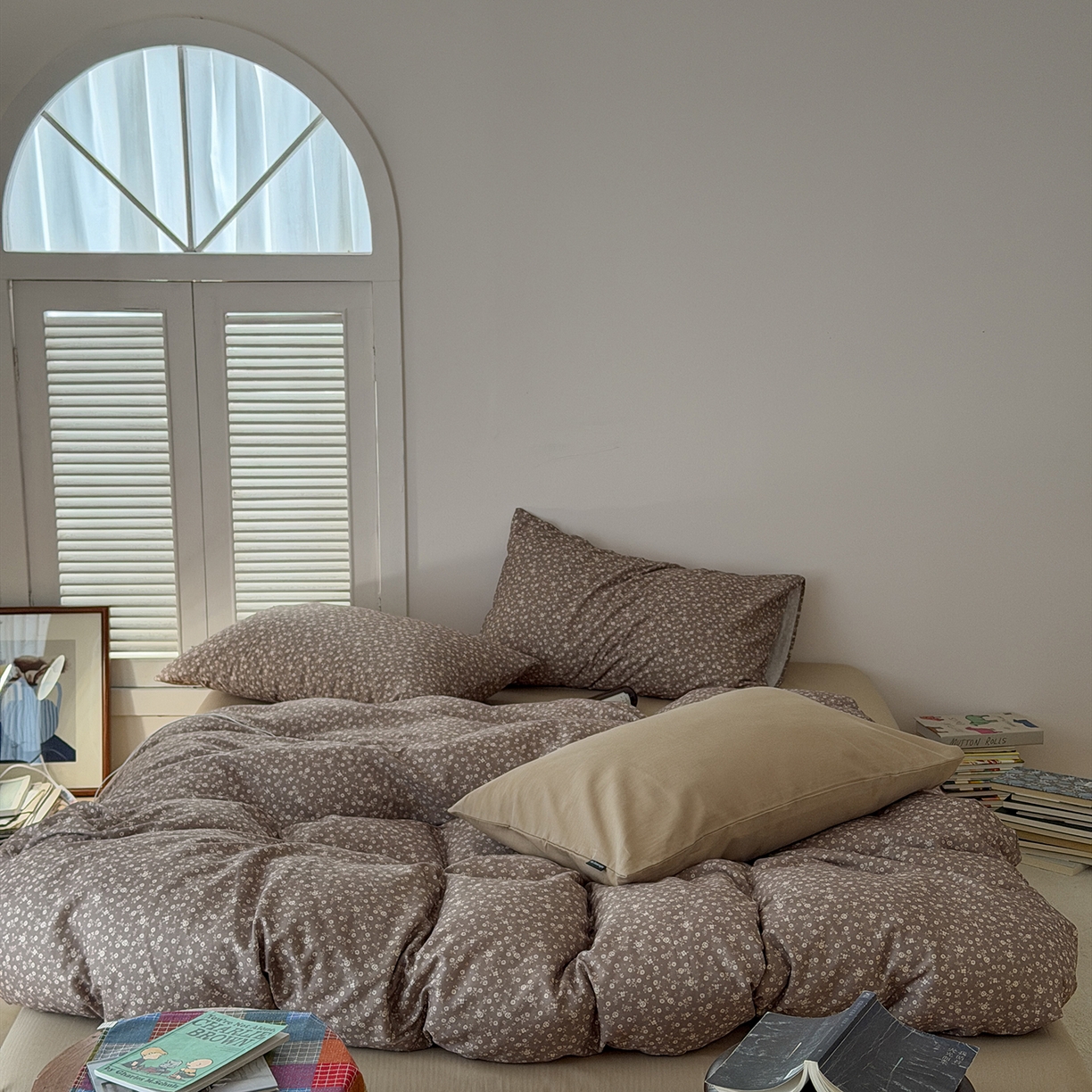 91家纺网 家纺一手货源 找家纺 蜜宿 2026新款全棉双层纱四件套（碎花款） 海棠旧梦