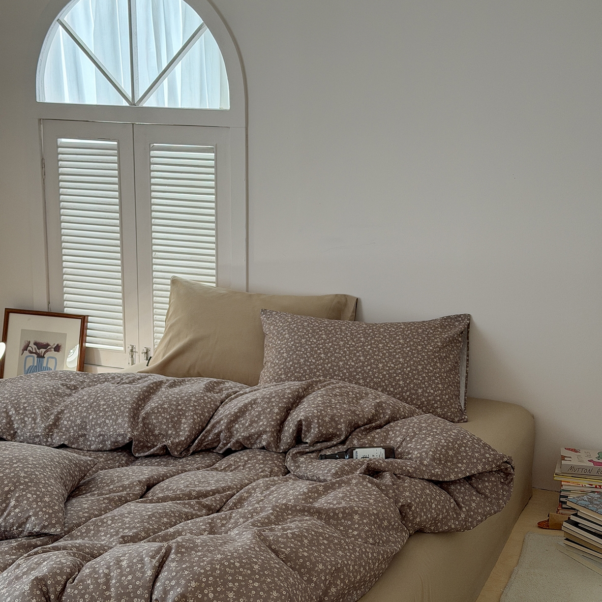 91家纺网 家纺一手货源 找家纺 蜜宿 2026新款全棉双层纱四件套（碎花款） 海棠旧梦