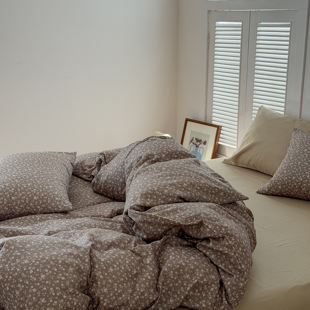 91家纺网 家纺一手货源 找家纺 蜜宿 2026新款全棉双层纱四件套（碎花款） 海棠旧梦