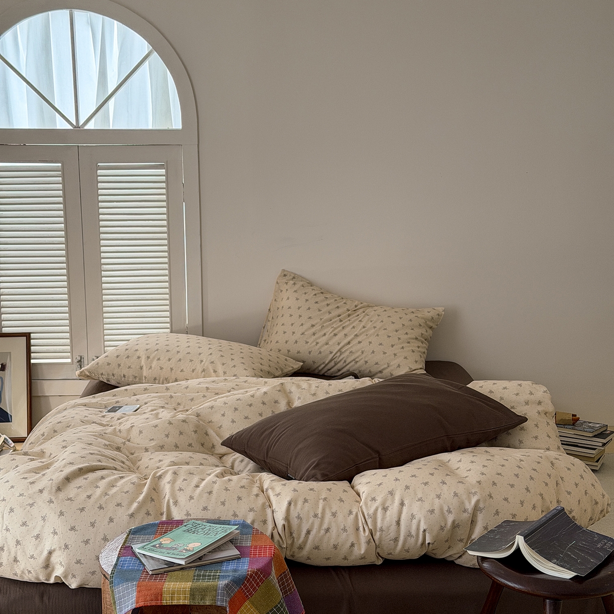 91家纺网 家纺一手货源 找家纺 蜜宿 2026新款全棉双层纱四件套（碎花款） 山野来信