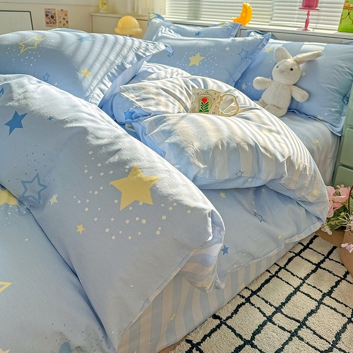 91家纺网 家纺一手货源 找家纺 总1 卡普二店 纯棉全棉四件套13070喷气床单款床笠款三件套