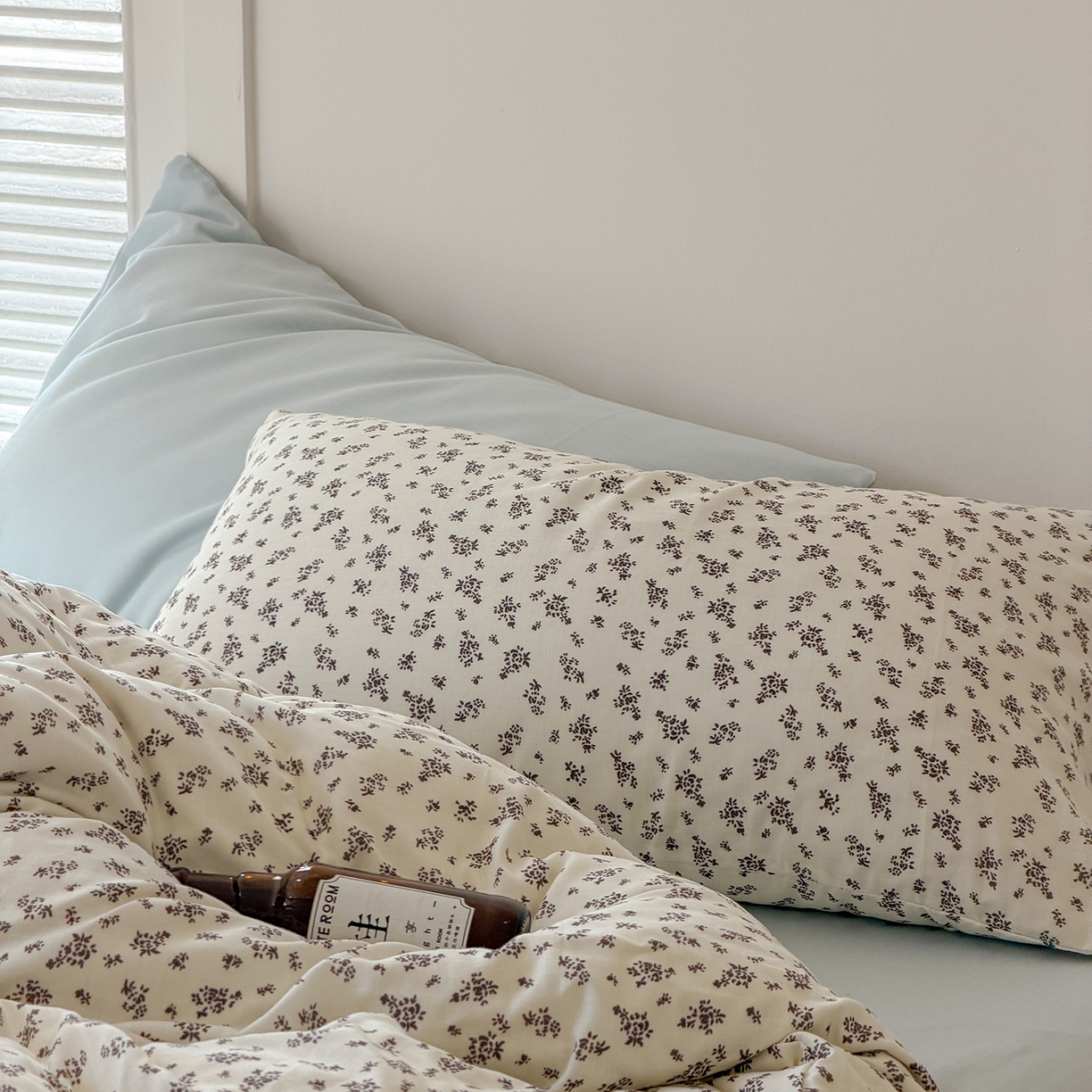 91家纺网 家纺一手货源 找家纺 蜜宿 2026新款全棉双层纱四件套（碎花款） 白日梦蓝