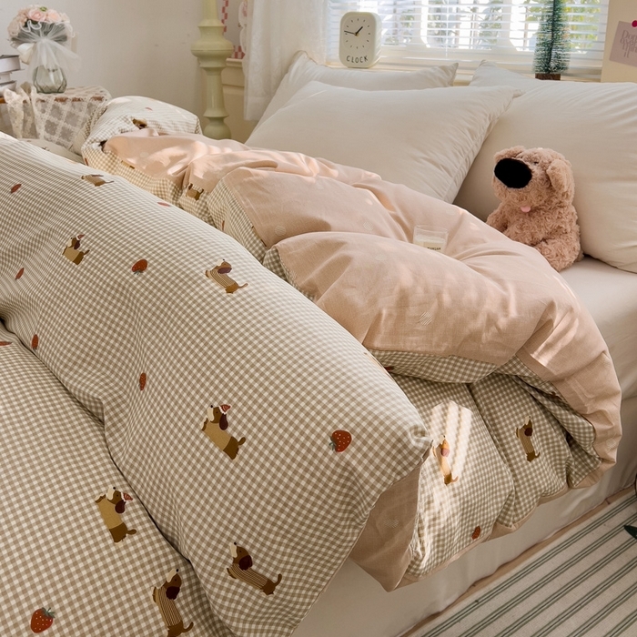 91家纺网 家纺一手货源 找家纺 总1 卡普二店 纯棉全棉四件套13070喷气床单款床笠款三件套