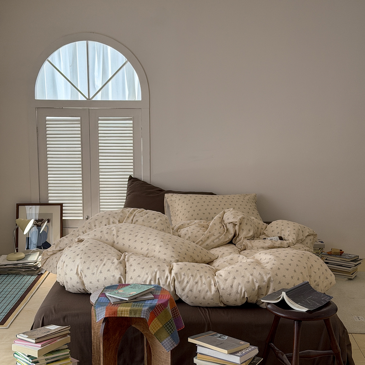 91家纺网 家纺一手货源 找家纺 蜜宿 2026新款全棉双层纱四件套（碎花款） 山野来信