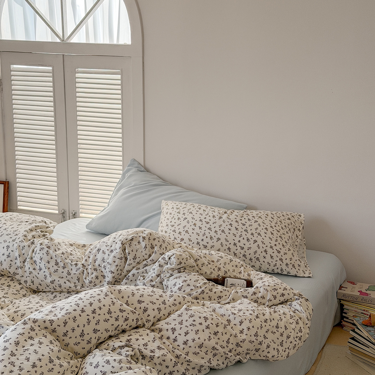 91家纺网 家纺一手货源 找家纺 （总）蜜宿 2026新款全棉双层纱四件套（碎花款）