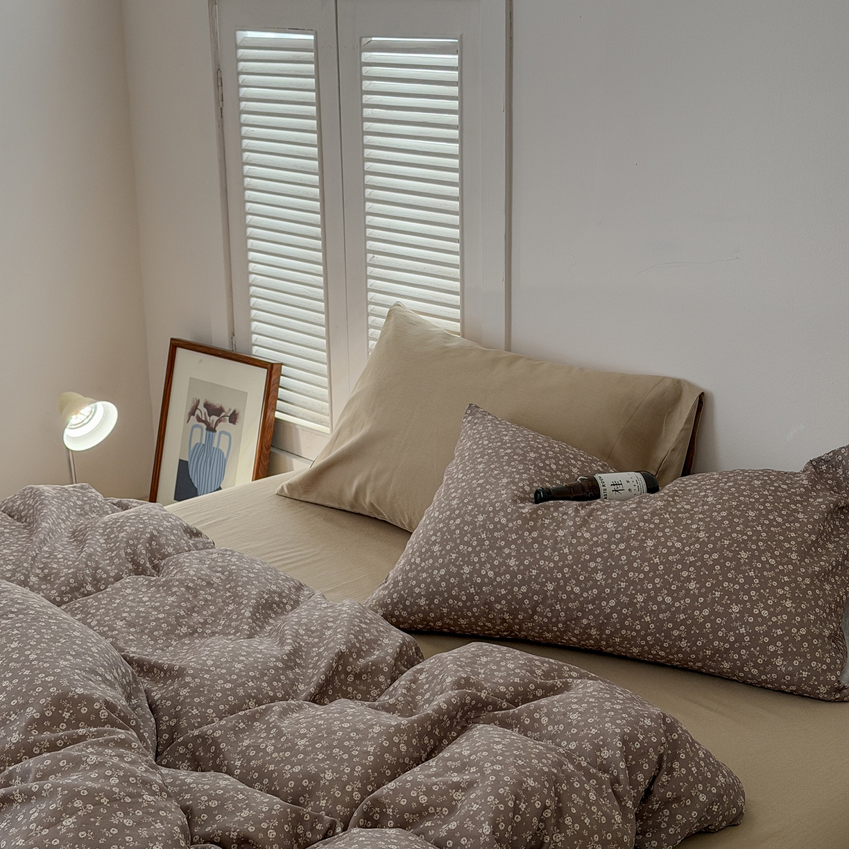 91家纺网 家纺一手货源 找家纺 蜜宿 2026新款全棉双层纱四件套（碎花款） 海棠旧梦