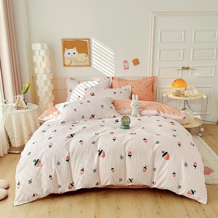 91家纺网 家纺一手货源 找家纺 总1 卡普二店 纯棉全棉四件套13070喷气床单款床笠款三件套