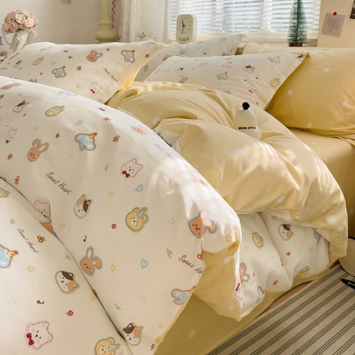 91家纺网 家纺一手货源 找家纺 总1 卡普二店 纯棉全棉四件套13070喷气床单款床笠款三件套