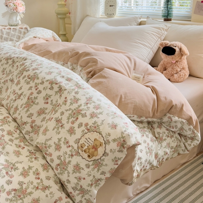 91家纺网 家纺一手货源 找家纺 总1 卡普二店 纯棉全棉四件套13070喷气床单款床笠款三件套