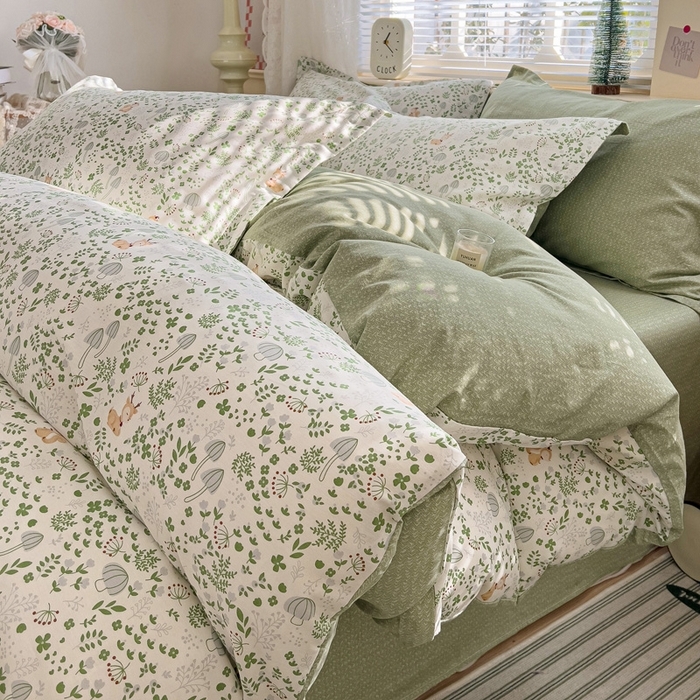 91家纺网 家纺一手货源 找家纺 总1 卡普二店 纯棉全棉四件套13070喷气床单款床笠款三件套