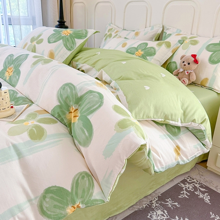 91家纺网 家纺一手货源 找家纺 总1 卡普二店 纯棉全棉四件套13070喷气床单款床笠款三件套