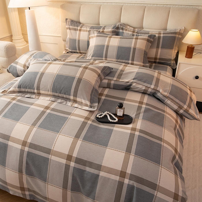 91家纺网 家纺一手货源 找家纺 磨毛世家家纺 2025新款全棉四件套纯棉加厚生态磨毛套件北海道-咖