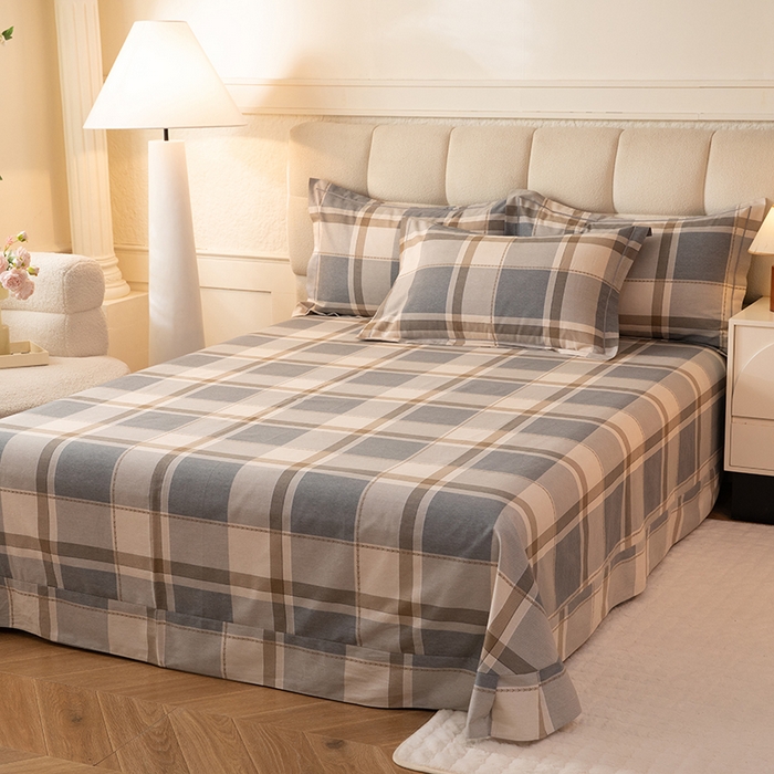 91家纺网 家纺一手货源 找家纺 磨毛世家家纺 2025新款全棉四件套纯棉加厚生态磨毛套件北海道-咖