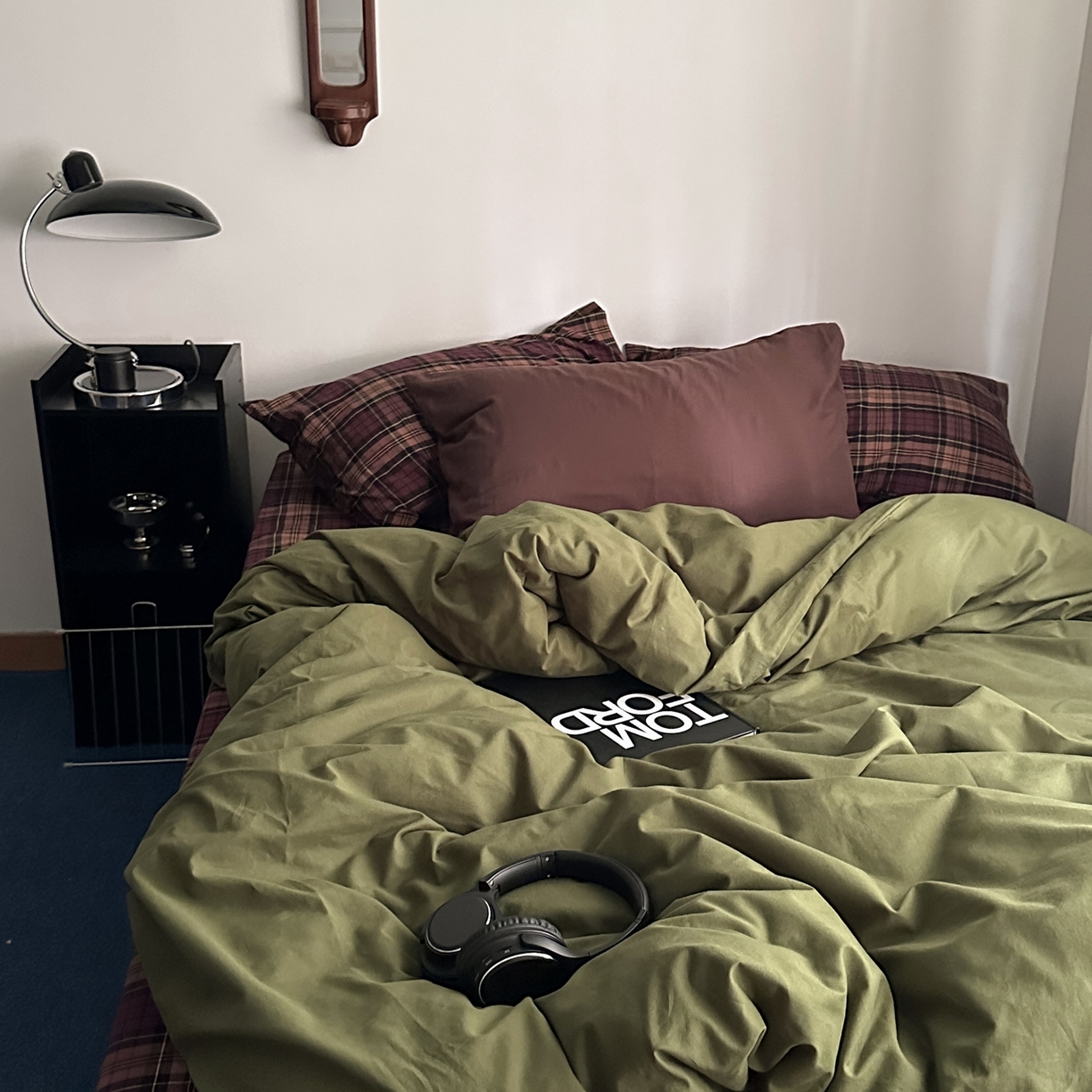 91家纺网 家纺一手货源 找家纺 柚可家居 2026新款色织水洗棉全棉四件套-一树生花 一树生花（枕套格子+拿铁）