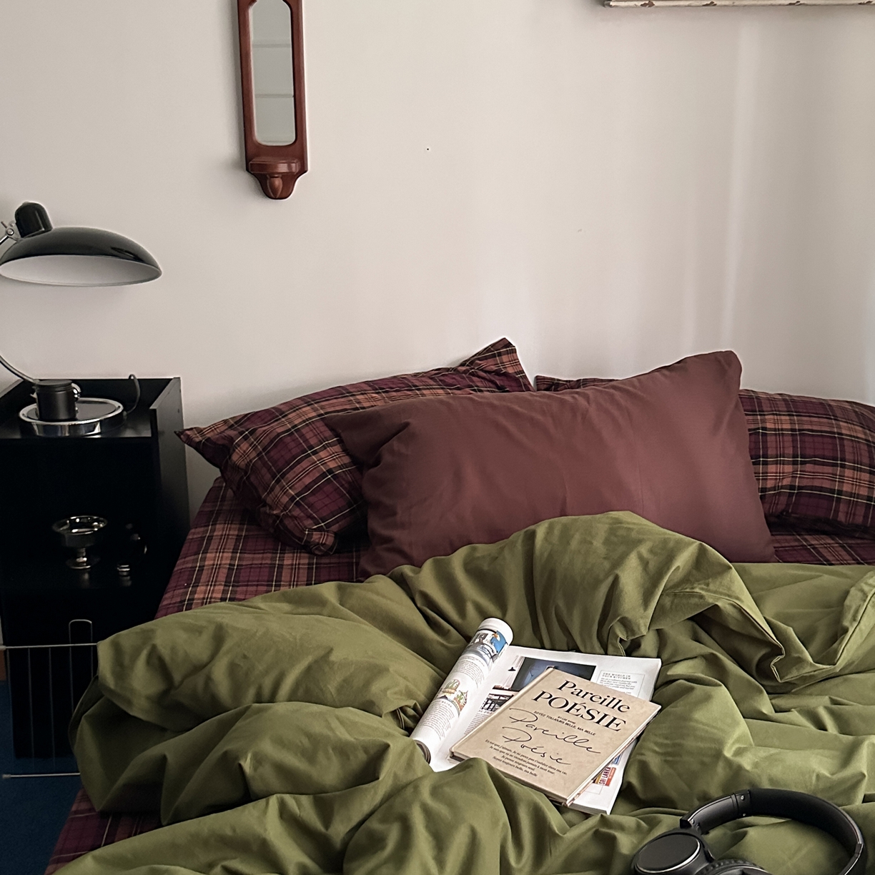 91家纺网 家纺一手货源 找家纺 柚可家居 2026新款色织水洗棉全棉四件套-一树生花 一树生花（枕套格子+拿铁）