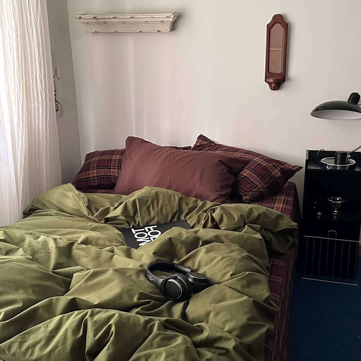 91家纺网 家纺一手货源 找家纺 柚可家居 2026新款色织水洗棉全棉四件套-一树生花 一树生花（枕套格子+拿铁）