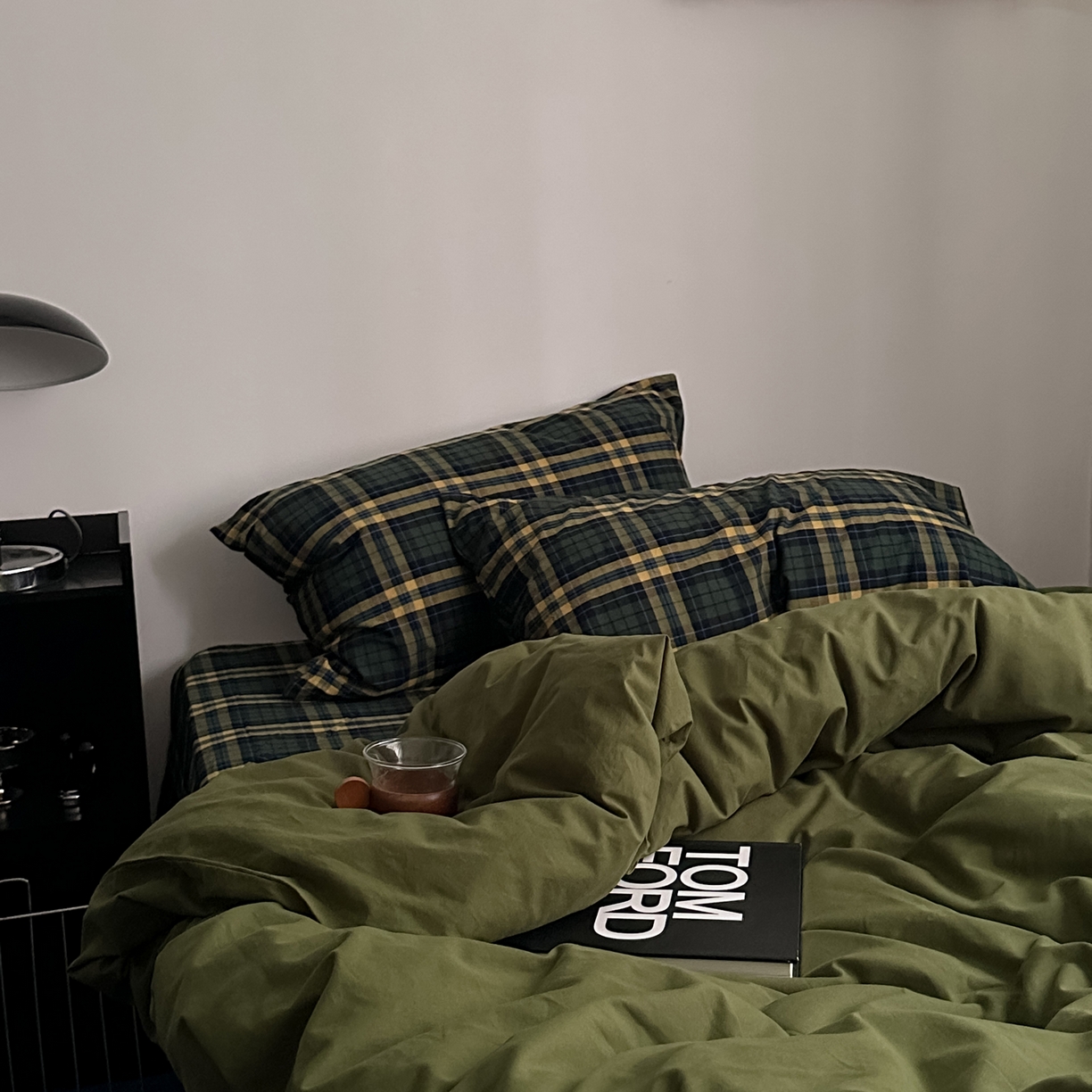 91家纺网 家纺一手货源 找家纺 柚可家居 2026新款色织水洗棉全棉四件套-浮生半日 浮生半日（枕套格子）