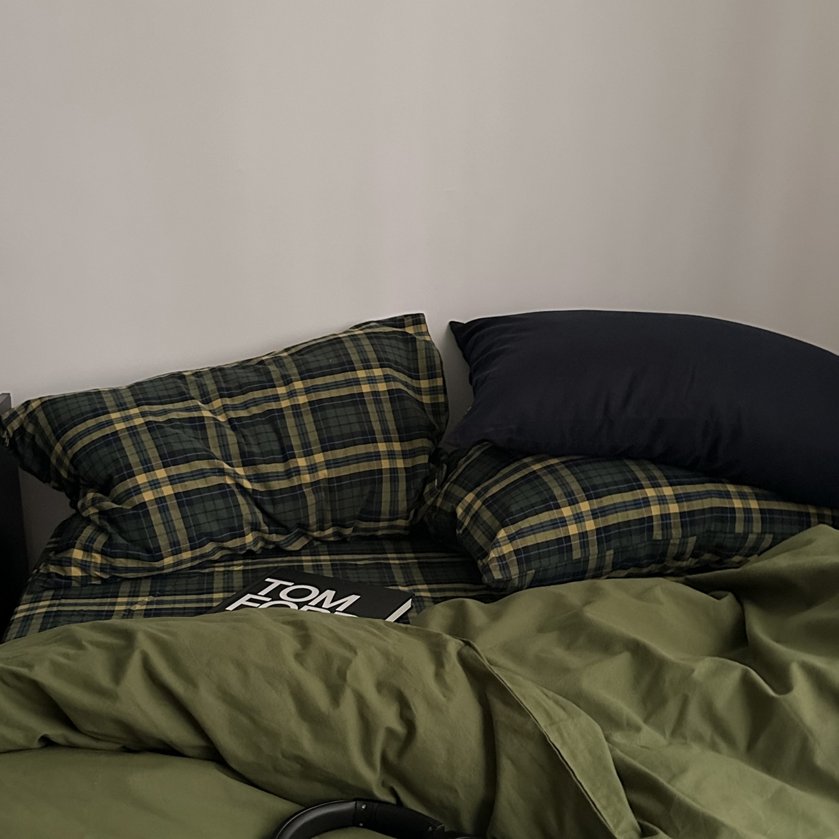 91家纺网 家纺一手货源 找家纺 柚可家居 2026新款色织水洗棉全棉四件套-浮生半日 浮生半日（枕套格子+藏蓝）