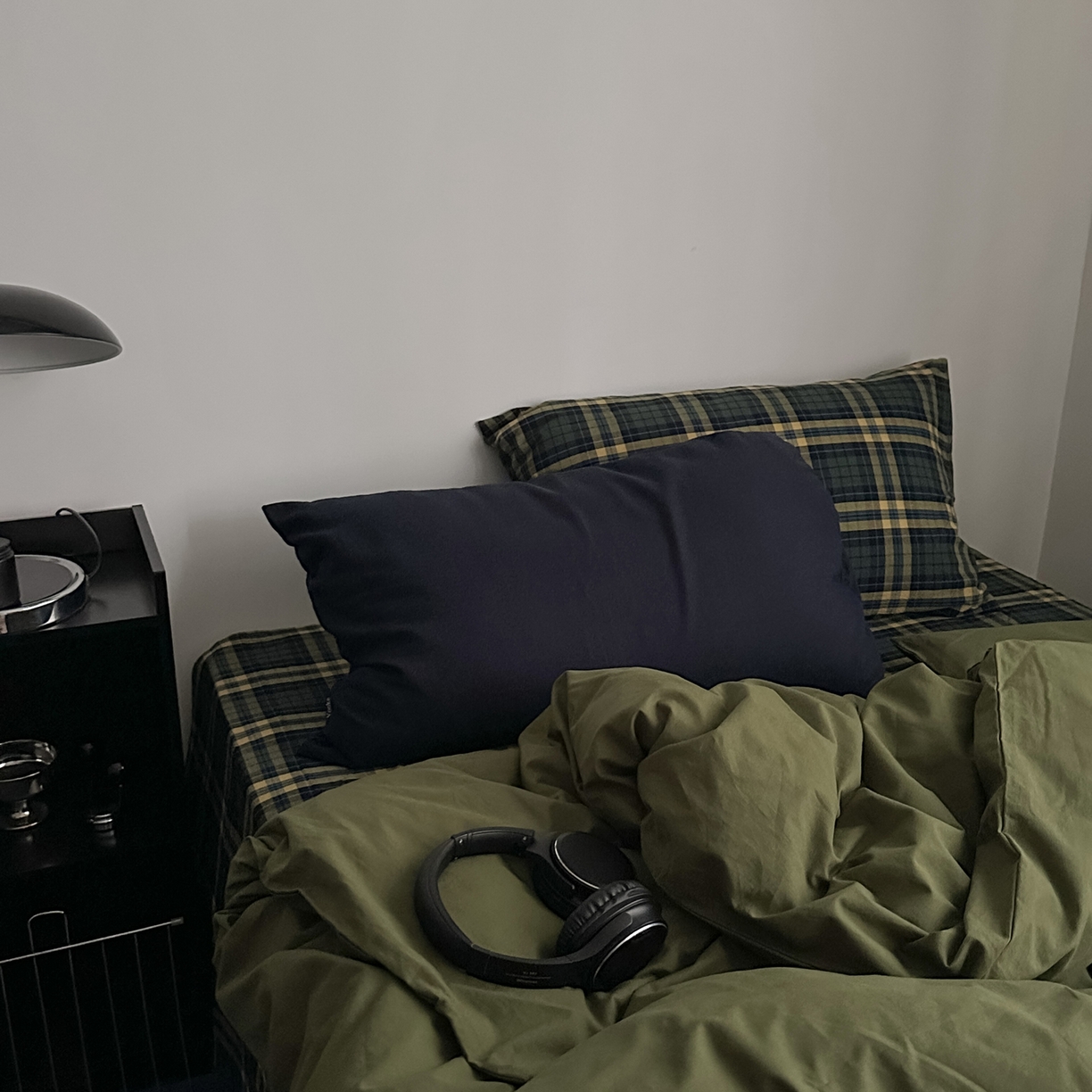 柚可家居 2026新款色织水洗棉全棉四件套-浮生半日 浮生半日（枕套格子+藏蓝）