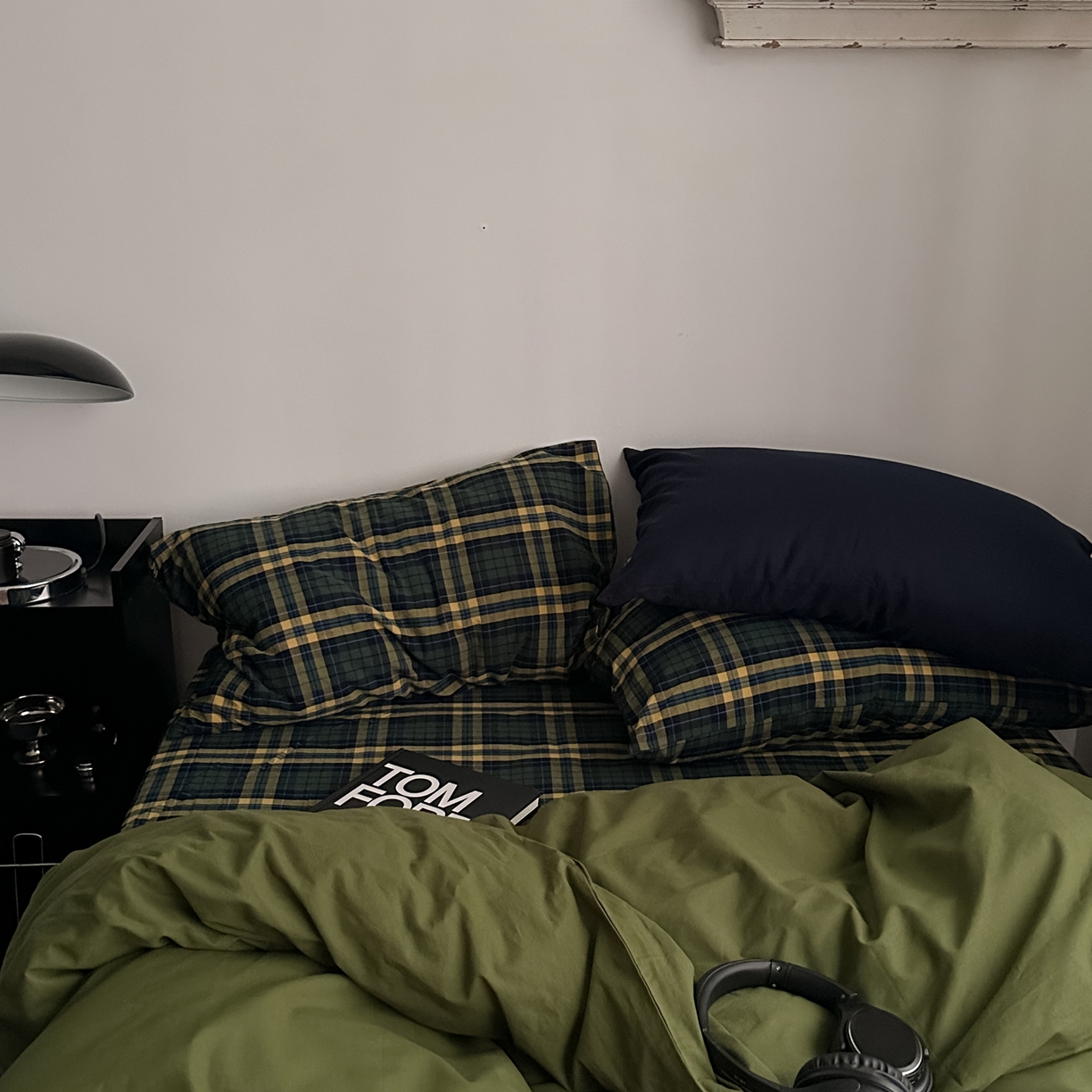 91家纺网 家纺一手货源 找家纺 柚可家居 2026新款色织水洗棉全棉四件套-浮生半日 浮生半日（枕套格子+藏蓝）