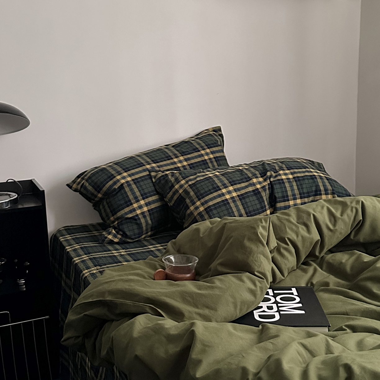 91家纺网 家纺一手货源 找家纺 柚可家居 2026新款色织水洗棉全棉四件套-浮生半日 浮生半日（枕套格子）