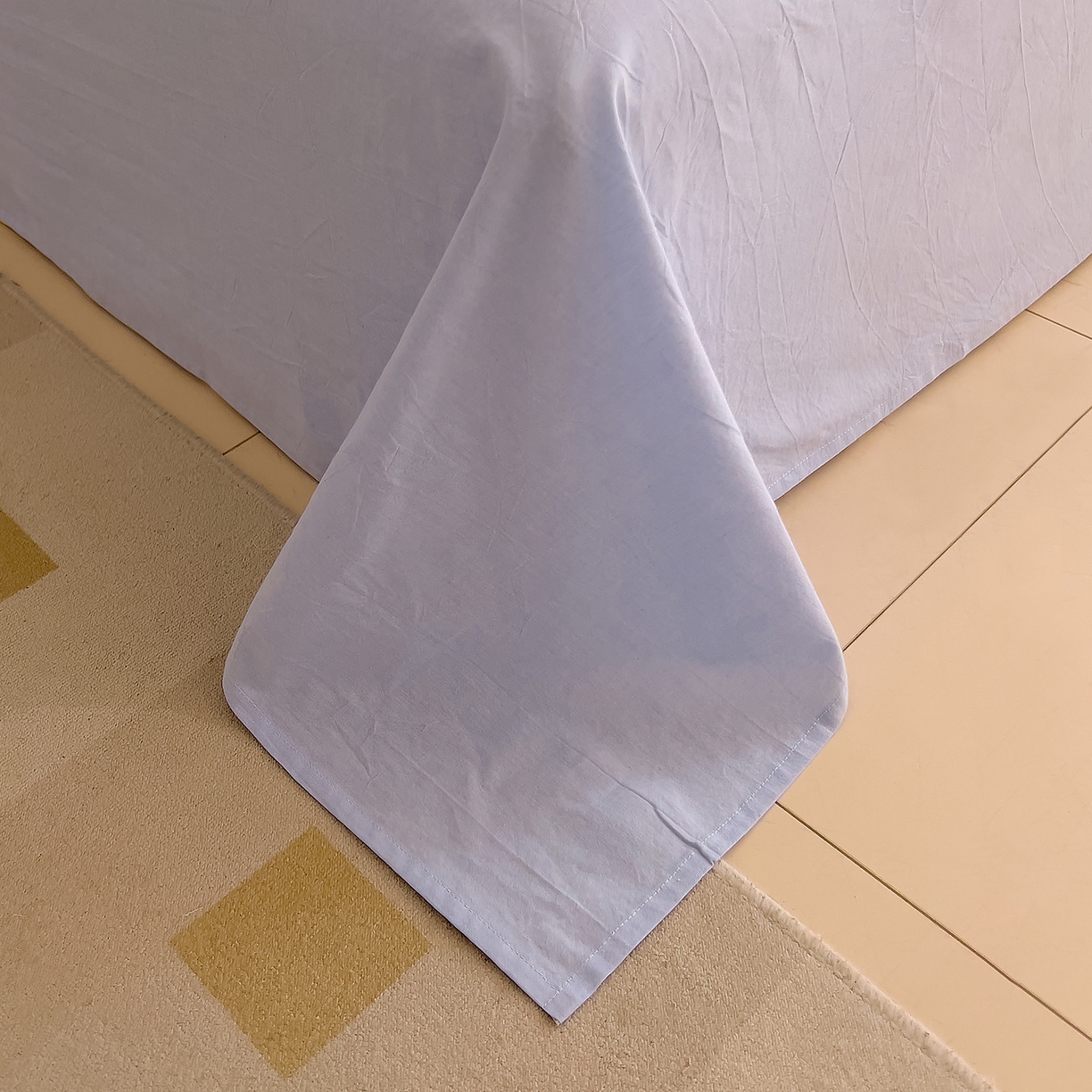 91家纺网 家纺一手货源 找家纺 DoDo 兜兜 2026新款全棉纯棉A类条格水洗棉四件套-可定做尺寸 禾里-黄蓝