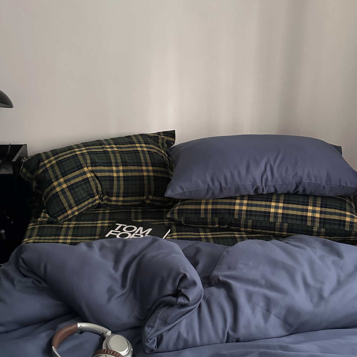 91家纺网 家纺一手货源 找家纺 柚可家居 2026新款色织水洗棉全棉四件套-加减生活 加减生活（枕套格子+鸢尾兰）