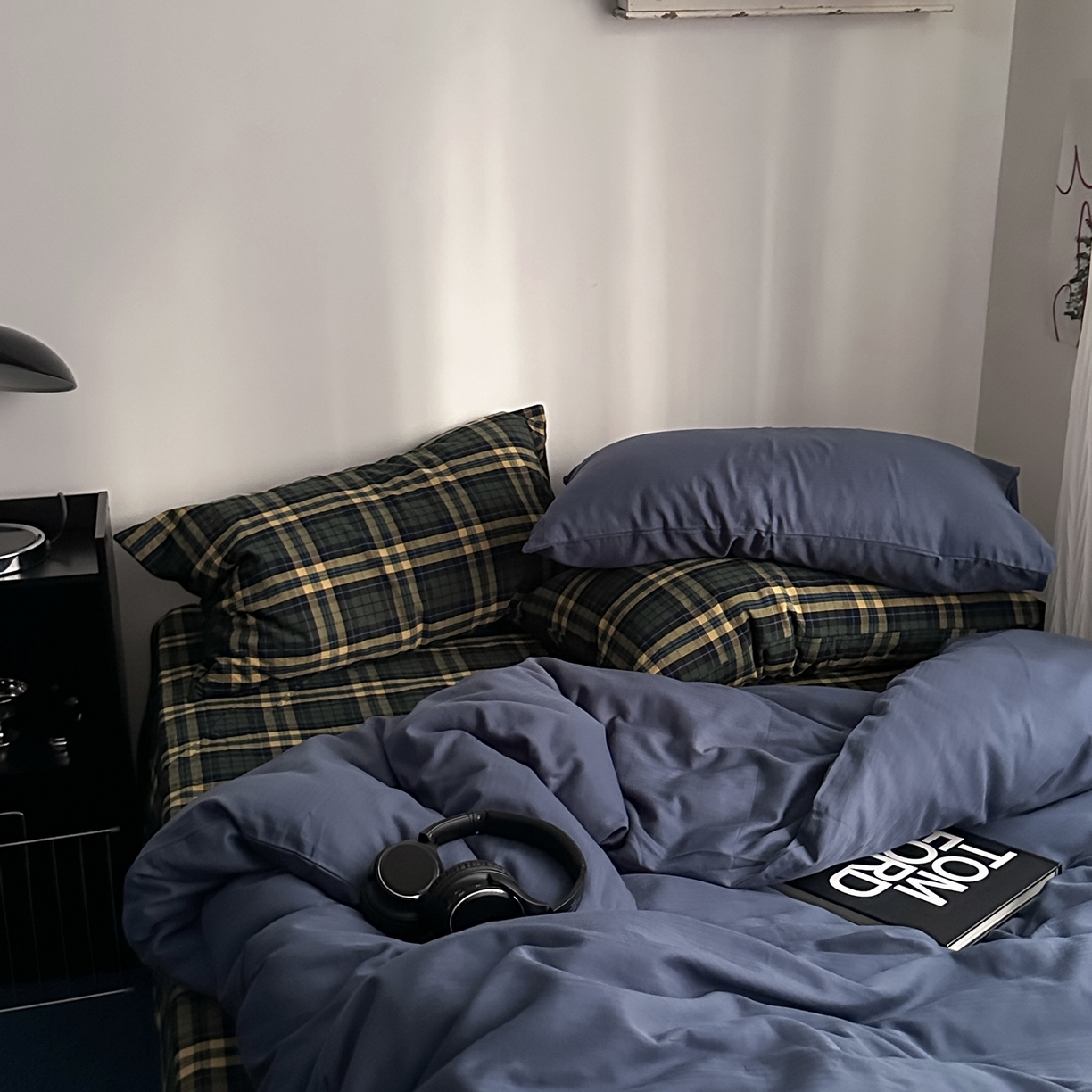 91家纺网 家纺一手货源 找家纺 柚可家居 2026新款色织水洗棉全棉四件套-加减生活 加减生活（枕套格子+鸢尾兰）