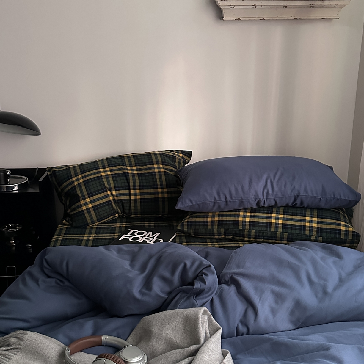 91家纺网 家纺一手货源 找家纺 柚可家居 2026新款色织水洗棉全棉四件套-加减生活 加减生活（枕套格子+鸢尾兰）