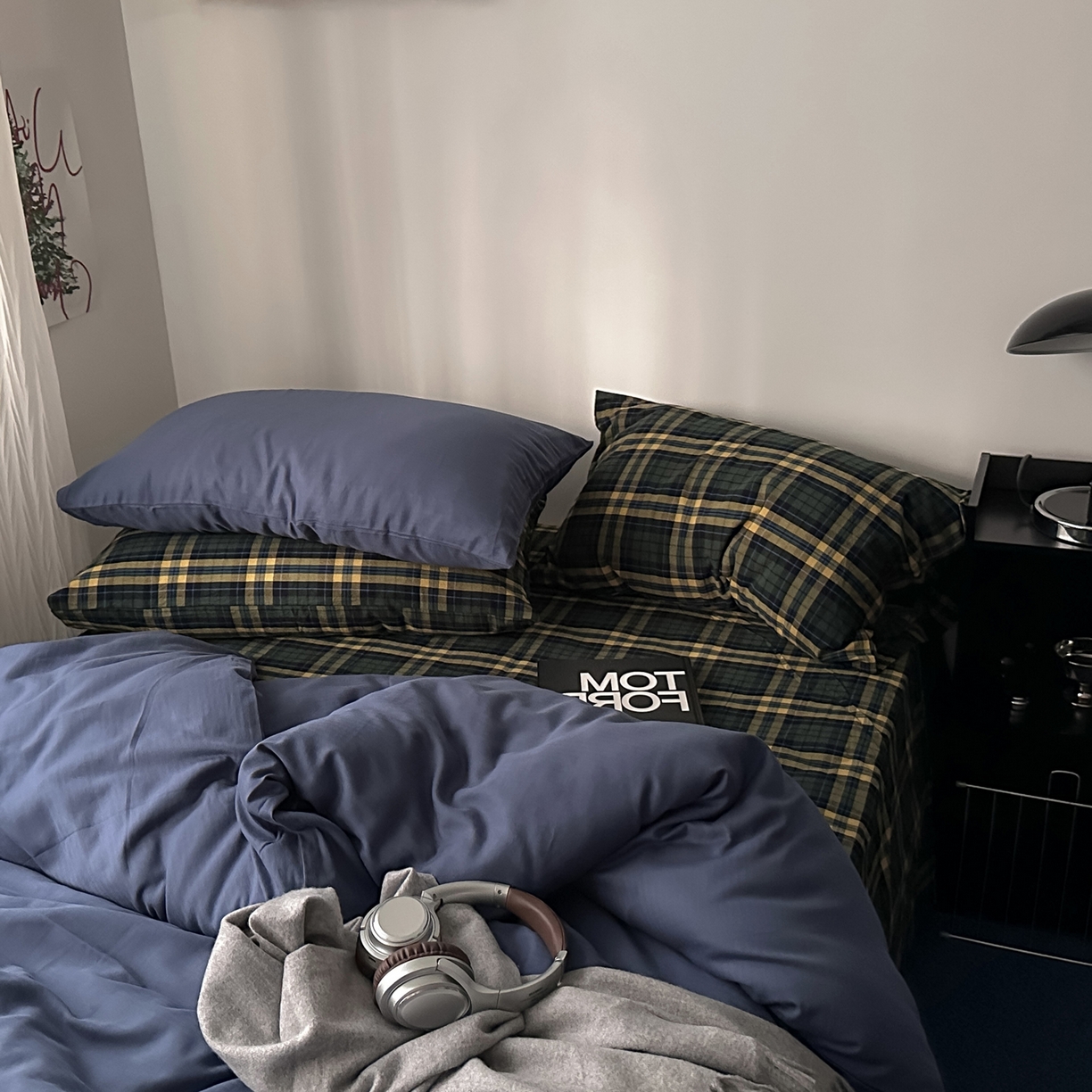 91家纺网 家纺一手货源 找家纺 柚可家居 2026新款色织水洗棉全棉四件套-加减生活 加减生活（枕套格子+鸢尾兰）