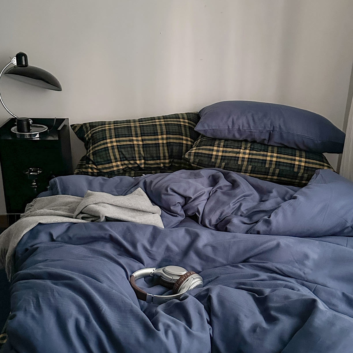 91家纺网 家纺一手货源 找家纺 柚可家居 2026新款色织水洗棉全棉四件套-加减生活 加减生活（枕套格子+鸢尾兰）