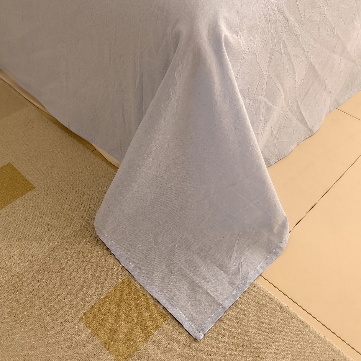 91家纺网 家纺一手货源 找家纺 DoDo 兜兜 2026新款全棉纯棉A类条格水洗棉四件套-可定做尺寸 左岸-蓝