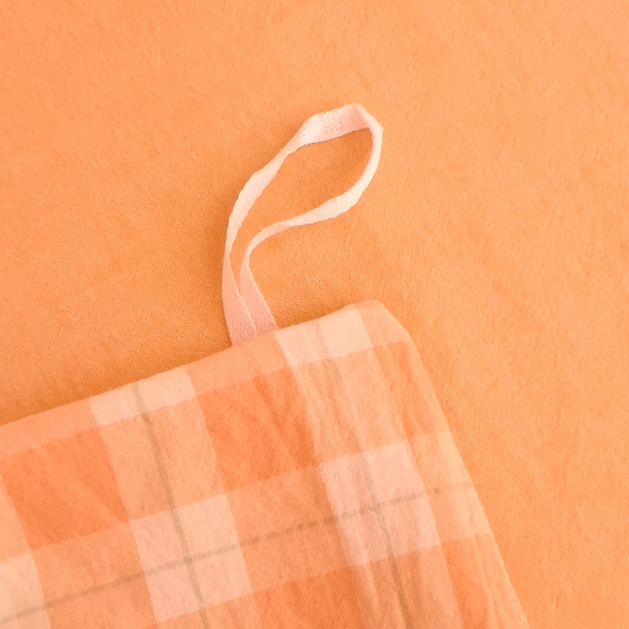 91家纺网 家纺一手货源 找家纺 DoDo 兜兜 2026新款全棉纯棉A类条格水洗棉四件套-可定做尺寸 半棠-桔