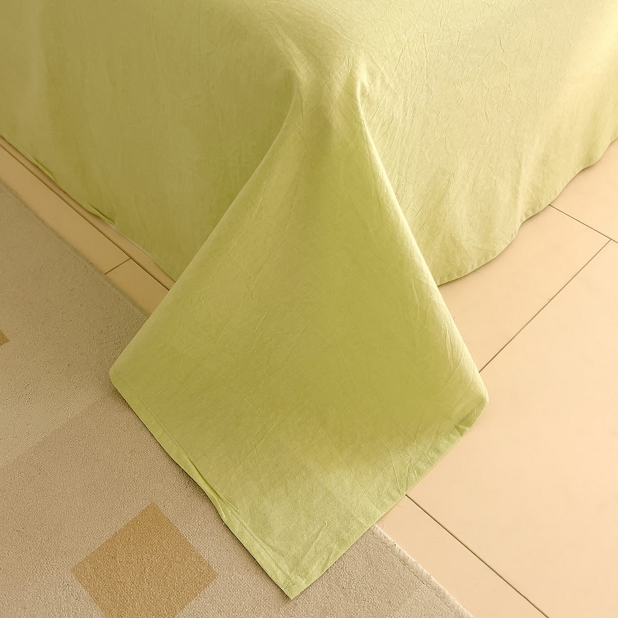 91家纺网 家纺一手货源 找家纺 DoDo 兜兜 2026新款全棉纯棉A类条格水洗棉四件套-可定做尺寸 左岸-绿