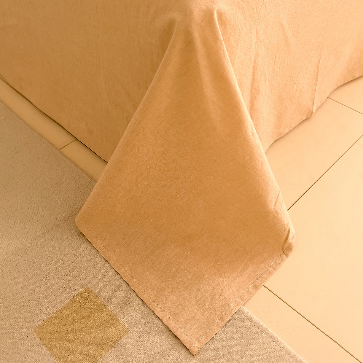 91家纺网 家纺一手货源 找家纺 DoDo 兜兜 2026新款全棉纯棉A类条格水洗棉四件套-可定做尺寸 半棠-卡其