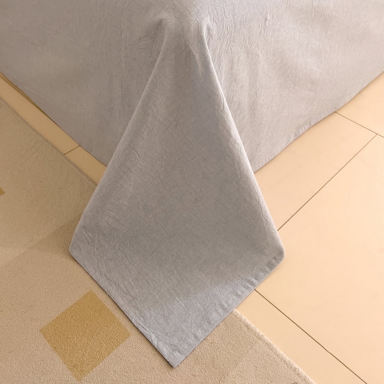 91家纺网 家纺一手货源 找家纺 DoDo 兜兜 2026新款全棉纯棉A类条格水洗棉四件套-可定做尺寸 可可奈-天青