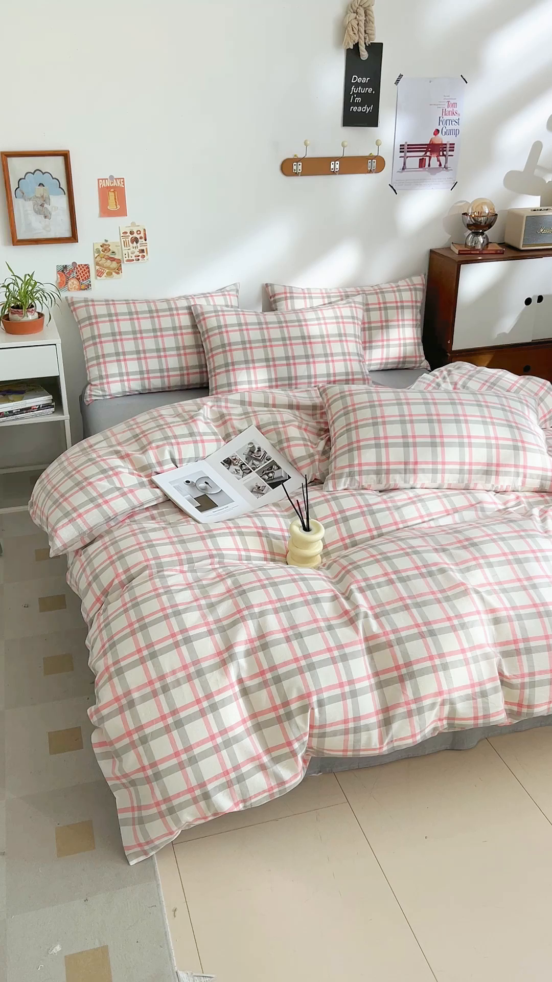 91家纺网 家纺一手货源 找家纺 DoDo 兜兜 2026新款全棉纯棉A类条格水洗棉四件套-可定做尺寸 禾里-灰粉
