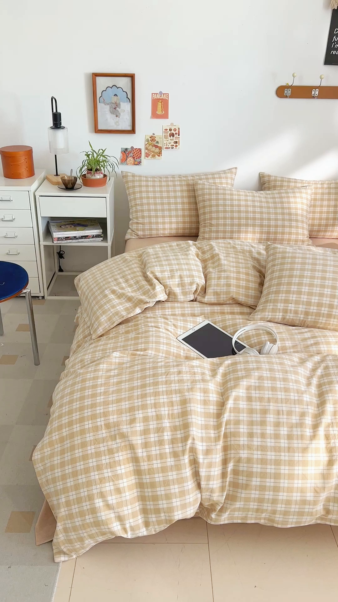 91家纺网 家纺一手货源 找家纺 DoDo 兜兜 2026新款全棉纯棉A类条格水洗棉四件套-可定做尺寸 半棠-卡其