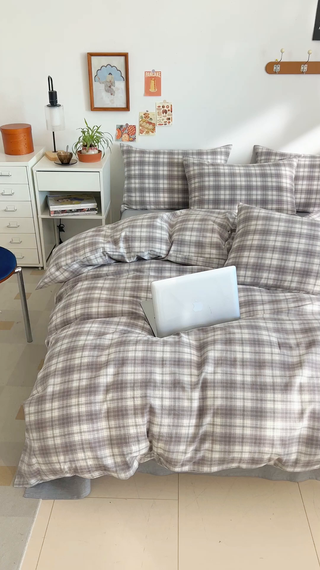 91家纺网 家纺一手货源 找家纺 DoDo 兜兜 2026新款全棉纯棉A类条格水洗棉四件套-可定做尺寸 可可奈-烟灰