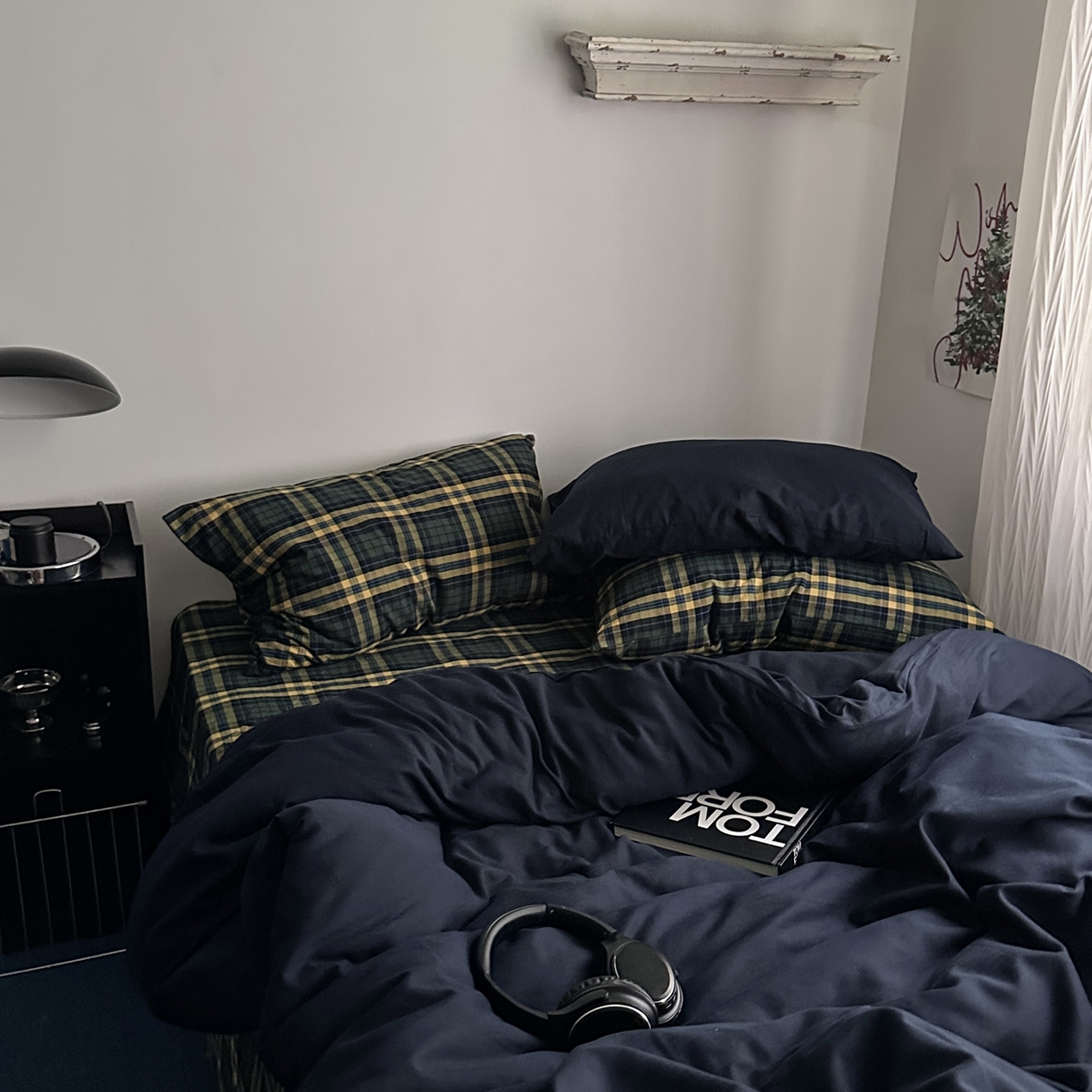 91家纺网 家纺一手货源 找家纺 （总）柚可家居 2026新款色织水洗棉全棉四件套-又见深蓝