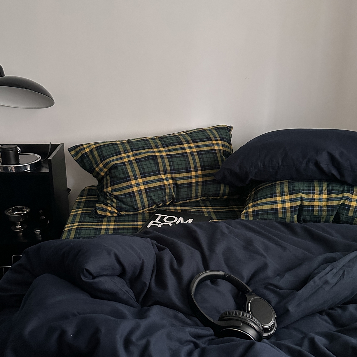 91家纺网 家纺一手货源 找家纺 柚可家居 2026新款色织水洗棉全棉四件套-又见深蓝 又见深蓝（格子+藏蓝）