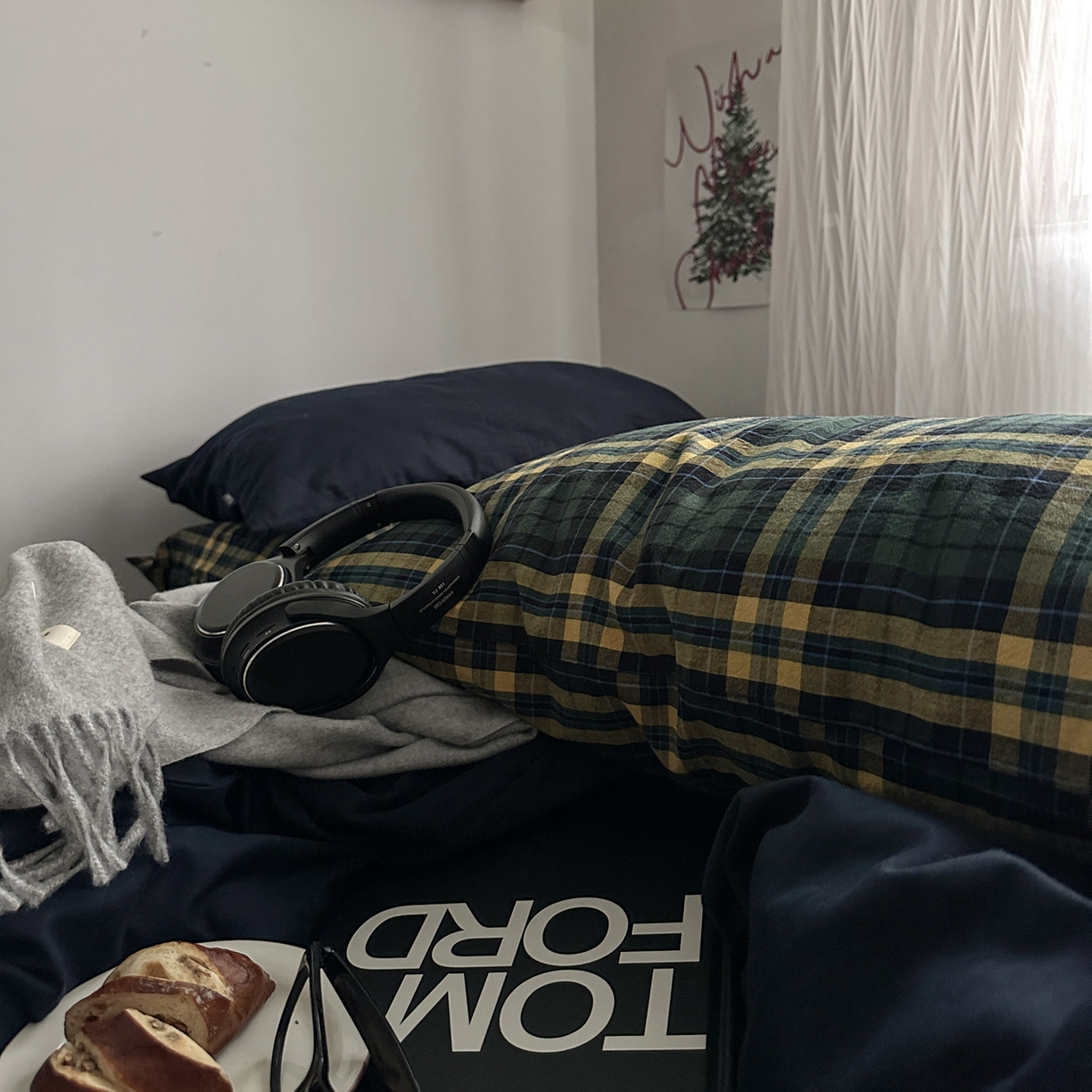 91家纺网 家纺一手货源 找家纺 柚可家居 2026新款色织水洗棉全棉四件套-又见深蓝 又见深蓝（格子）