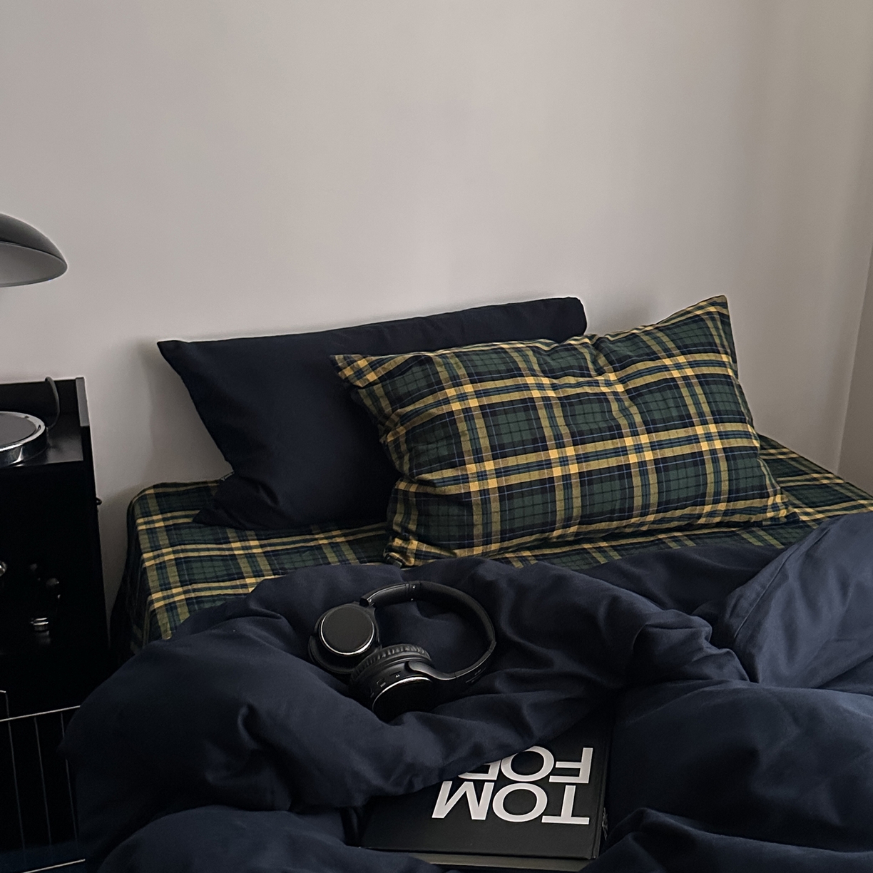 柚可家居 2026新款色织水洗棉全棉四件套-又见深蓝 又见深蓝（格子+藏蓝）