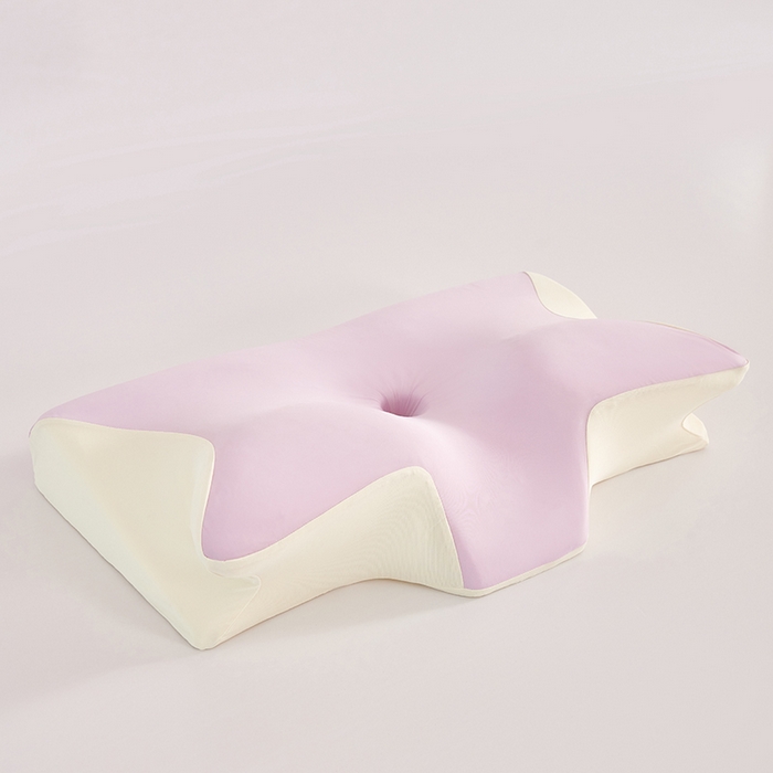 91家纺网 家纺一手货源 找家纺 纳斯顿家纺 2026新款夏季款小牛角枕头枕芯 紫粉