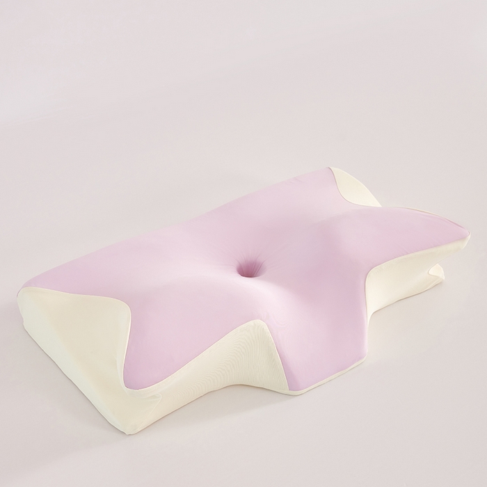 91家纺网 家纺一手货源 找家纺 纳斯顿家纺 2026新款夏季款小牛角枕头枕芯 紫粉