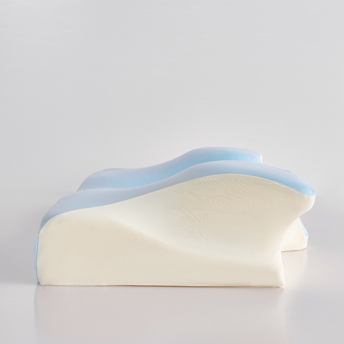 91家纺网 家纺一手货源 找家纺 纳斯顿家纺 2026新款夏季款小牛角枕头枕芯 蓝色