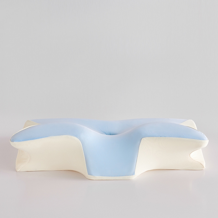 91家纺网 家纺一手货源 找家纺 纳斯顿家纺 2026新款夏季款小牛角枕头枕芯 蓝色