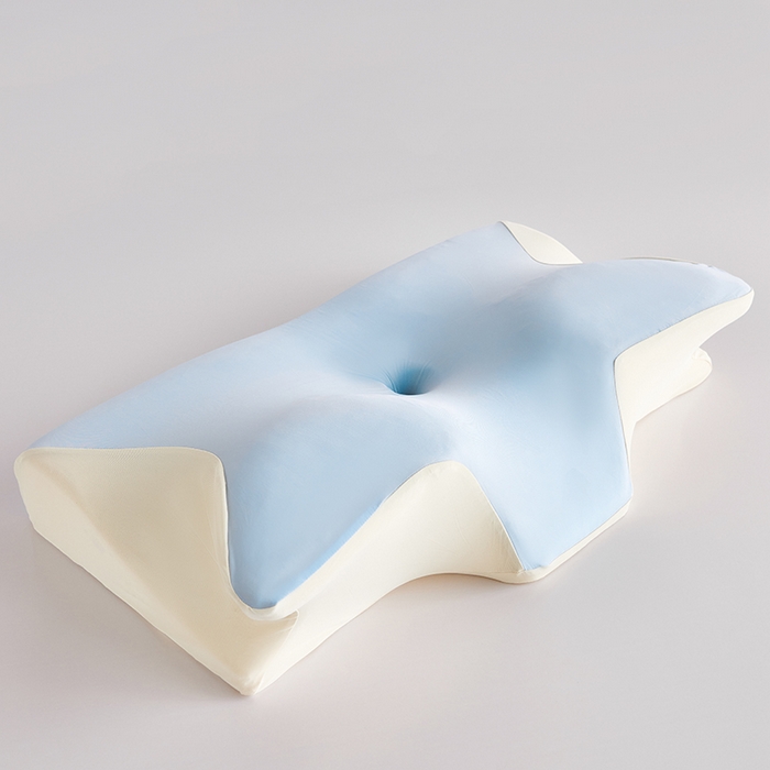 91家纺网 家纺一手货源 找家纺 纳斯顿家纺 2026新款夏季款小牛角枕头枕芯 蓝色