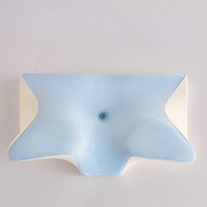 91家纺网 家纺一手货源 找家纺 纳斯顿家纺 2026新款夏季款小牛角枕头枕芯 蓝色