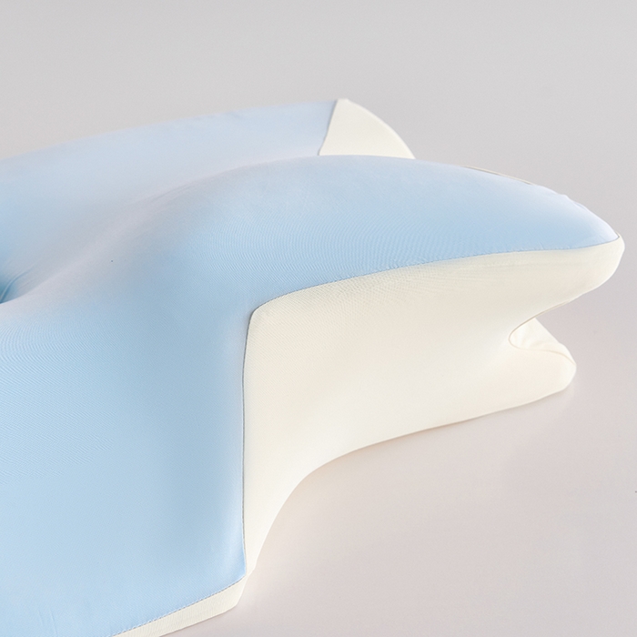 91家纺网 家纺一手货源 找家纺 纳斯顿家纺 2026新款夏季款小牛角枕头枕芯 蓝色